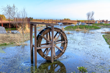 Busan, South Korea - March 14, 2018 : Scenery of Sunrise park near Oryukdo sky walk in Busan cityのeditorial素材