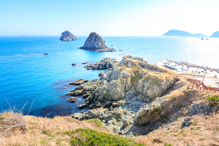 Scenery of Oryukdo islands in Busan, Koreaの写真素材