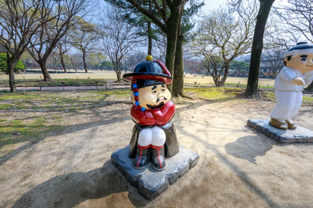 Namwon, South Korea - March 25, 2018 : Traditional Gwanghalluwon Pavilion scene in springのeditorial素材