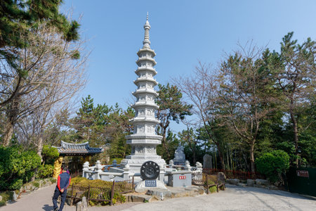 Busan, South Korea - March 27, 2018 : Haedong yonggungsa seaside temple in Busan, South koreaのeditorial素材