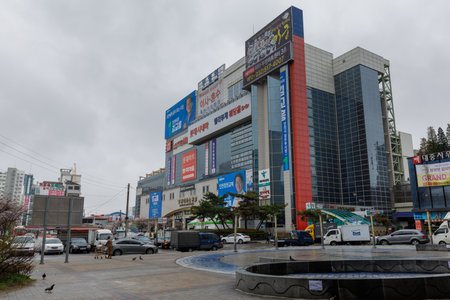 Incheon, South Korea - April 5, 2018 : The building of Bupyeong subway station, which is the most...