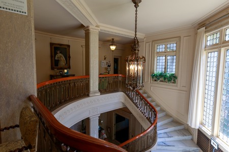 Portland, Oregon, USA - April 19, 2018 : Interior view of Pittock Mansion, which is historical landmark in Portlandのeditorial素材