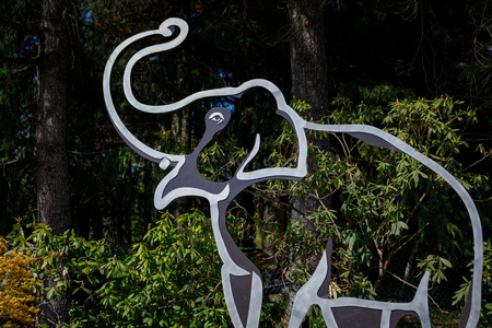 Portland, Oregon, USA - April 24, 2018 : Scenery of Oregon Zoo, which is located in Washington Park, Portlandのeditorial素材