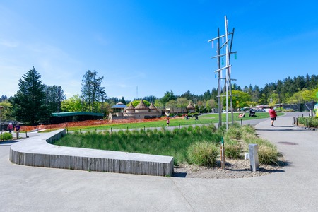 Portland, Oregon, USA - April 24, 2018 : Scenery of Oregon Zoo, which is located in Washington Park, Portlandのeditorial素材