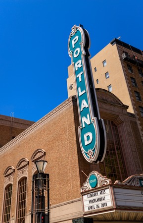 Historic downtown Portland Oregon Signのeditorial素材