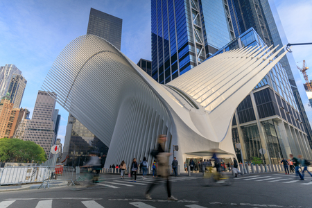 Manhattan, New York City - May 10, 2018 : The Oculus exterior of the WTC Transportation Hub in New York City, USAのeditorial素材