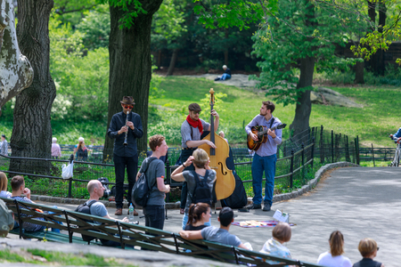 New York, USA - May 8, 2018 : Scenery of Central Park at spring in NYCのeditorial素材