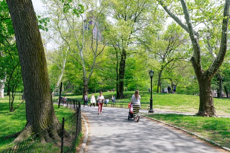 New York, USA - May 8, 2018 : Scenery of Central Park at spring in NYCのeditorial素材