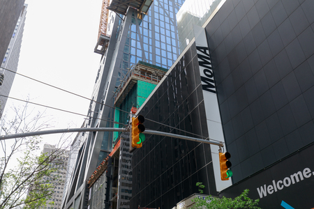 New York, USA - May 12, 2018 : The Sign of MoMA, The Museum of Modern Art in Manhattan, NYCのeditorial素材