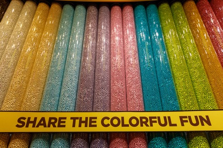 Las Vegas, Nevada - May 28, 2018 : M&M's World on Las Vegas Stripのeditorial素材