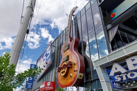 Las Vegas, Nevada - May 28, 2018 : Sign of the Hard Rock Cafe in Las Vegas Strip, USのeditorial素材