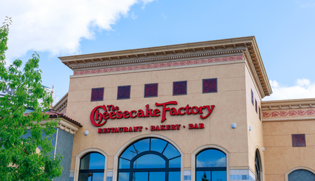Portland, Oregon - May 21, 2018 : The Cheesecake Factory at Washington Square, Shopping mall in Portlandのeditorial素材
