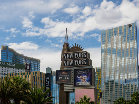 Las Vegas, Nevada - May 28, 2018 : New York-New York hotel casino creating the impressive New York City in Las Vegas, Nevada.のeditorial素材