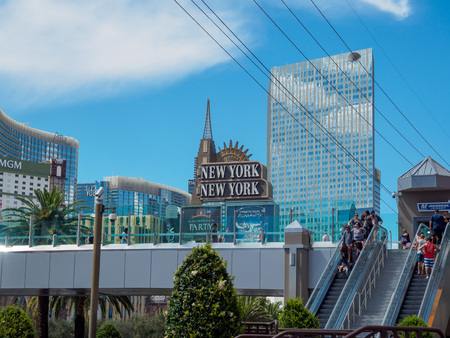 Las Vegas, Nevada - May 28, 2018 : New York-New York hotel casino creating the impressive New York City in Las Vegas, Nevada.のeditorial素材