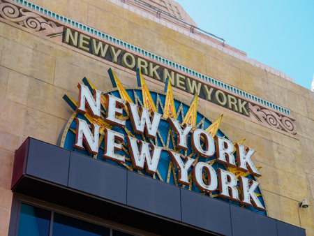 Las Vegas, Nevada - May 28, 2018 : New York-New York hotel casino creating the impressive New York City in Las Vegas, Nevada.のeditorial素材