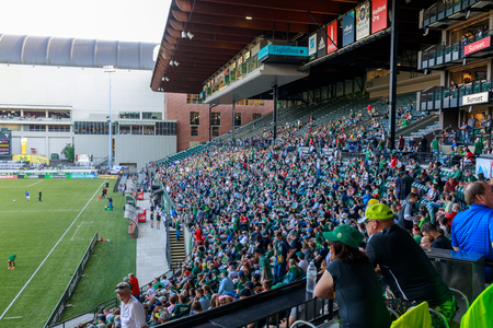 Portland, Oregon - June 6, 2018 : Portland Timbers vs San Jose Earthquakes, U.S. Open Cup, held at Providence Park in Portlandのeditorial素材