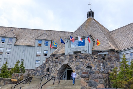 Portland, Oregon - June 17, 2018 : Timberline Lodge & Ski and Snowboard Area at Mt. Hood, Oregonのeditorial素材