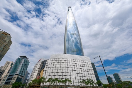 Seoul, South Korea - July 3, 2018 : Lotte World Tower and cityscape in Jamsil, Songpa-gu, Seoul cityのeditorial素材