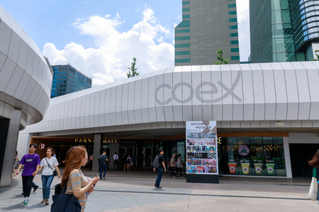 Seoul, South Korea - July 3, 2018 : Coex Convention & Exhibition Center scene in Gangnam district,...