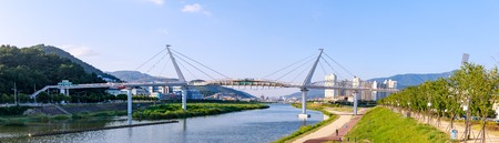 Yangsan, South Korea - Aug 2, 2018 : Yangsan cloud trails in riverside downtown