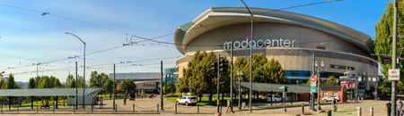 Portland, Oregon - Aug 29, 2018 : Moda Center, Sports arena in Portland cityのeditorial素材