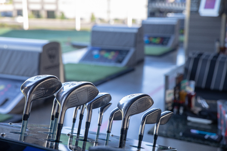 Hillsboro, Oregon - May 11, 2019 : TopGolf, Entertainment venue with swanky lounge with drinks & gamesのeditorial素材