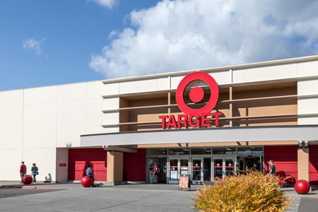 Beaverton, Oregon - Oct 7, 2019 : Exterior view of a Target retail store. Target Corporation is a retailing company. It is the second-largest discount retailer in the United Statesのeditorial素材