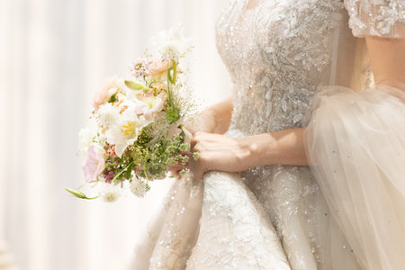 Gorgeous bride in a beautiful dress. wedding day.