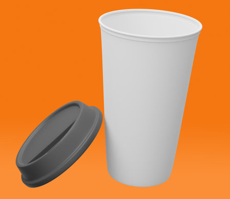 drink cup 3d render can be used for mockup and other purposesの写真素材