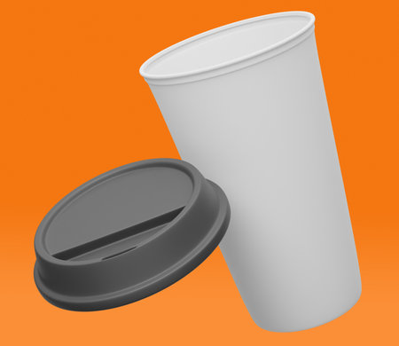 drink cup 3d render can be used for mockup and other purposesの写真素材