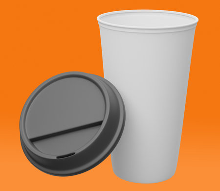 drink cup 3d render can be used for mockup and other purposesの写真素材