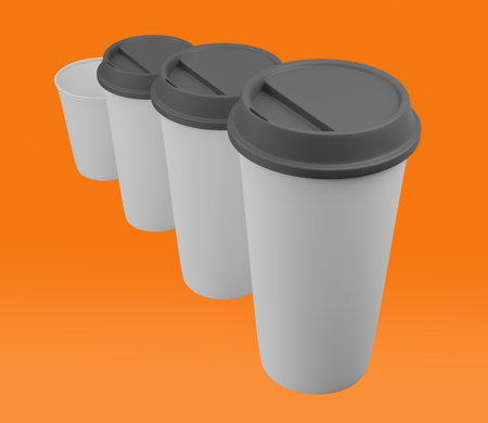 drink cup 3d render can be used for mockup and other purposesの写真素材