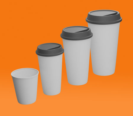 drink cup 3d render can be used for mockup and other purposesの写真素材