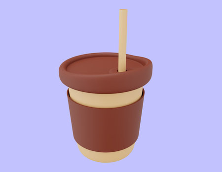 paper drink cup 3d renderingの写真素材