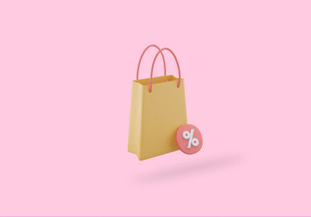 3d single bag with percent discountの写真素材