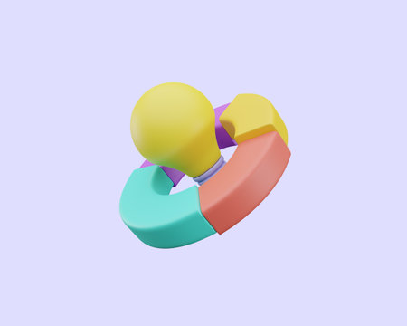 3d rendering of colorful 3d rings isolated on violet background.の写真素材