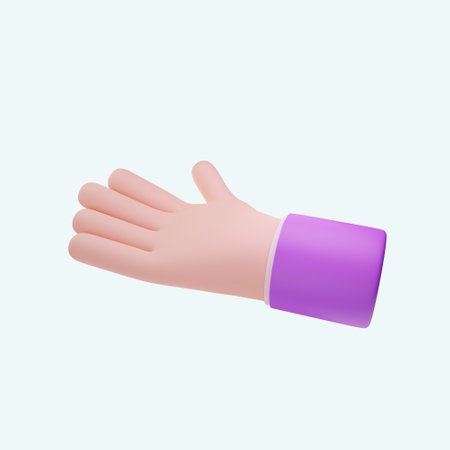 3d illustration of cartoon hand. Hand gesture. cartoon hand.の写真素材