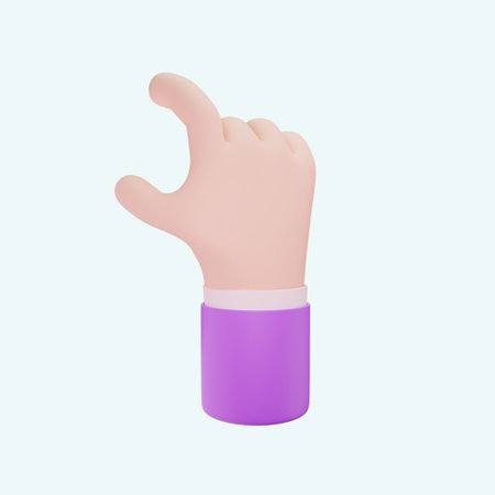 Hand showing OK sign isolated on blue background. 3d illustration.の写真素材