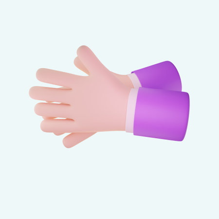 3d render of human hand isolated on white background. Vector illustration.の写真素材
