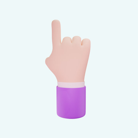 hand gesture 3D render isolated white backgroundの写真素材