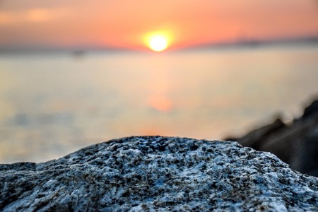 rocky sunsetの写真素材