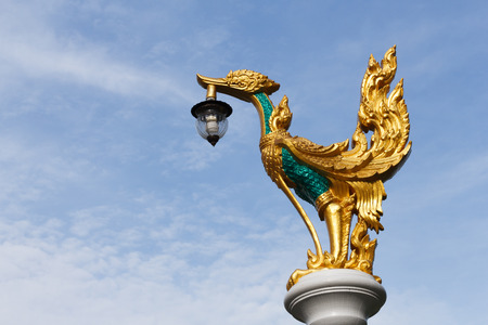 the yellow bird lamp.の写真素材