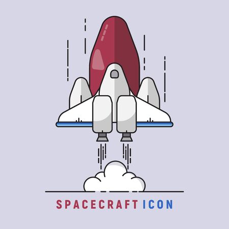 simple cartoon spacecraft icon designのイラスト素材
