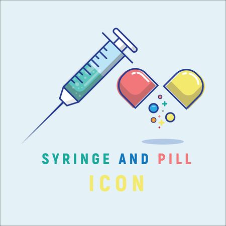 syringes and pills Used in medicineのイラスト素材