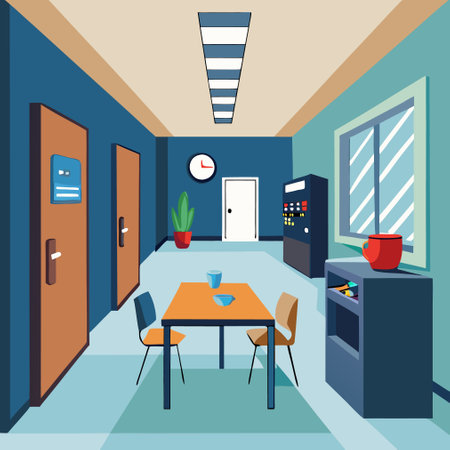 Interior of the office. Vector illustration in flat design style.のイラスト素材