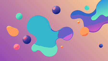 Abstract colorful background with liquid shapes. Vector illustration for your design.のイラスト素材