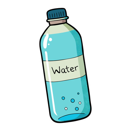 Water bottle icon in cartoon style isolated on white background. Drink symbol stock vector illustration.のイラスト素材