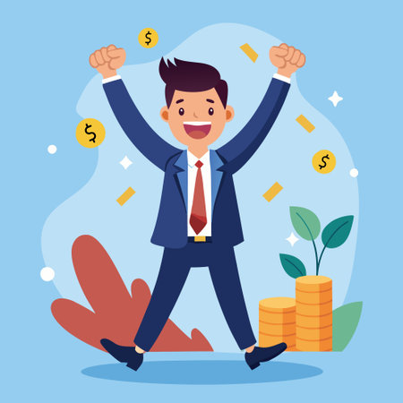 Businessman cartoon design, Man business management corporate job occupation and worker theme Vector illustrationのイラスト素材