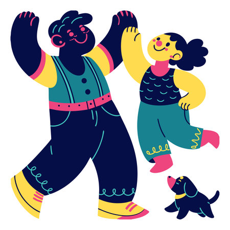Vector illustration of a boy and a girl in pajamas.のイラスト素材