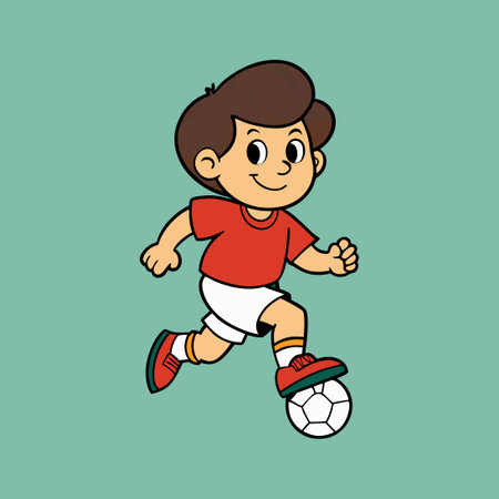 Soccer player design over blue background, vector illustration. Cartoon style.のイラスト素材
